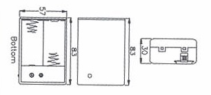 Caja portapilas para 3 pilas AA o LR06 con interruptor